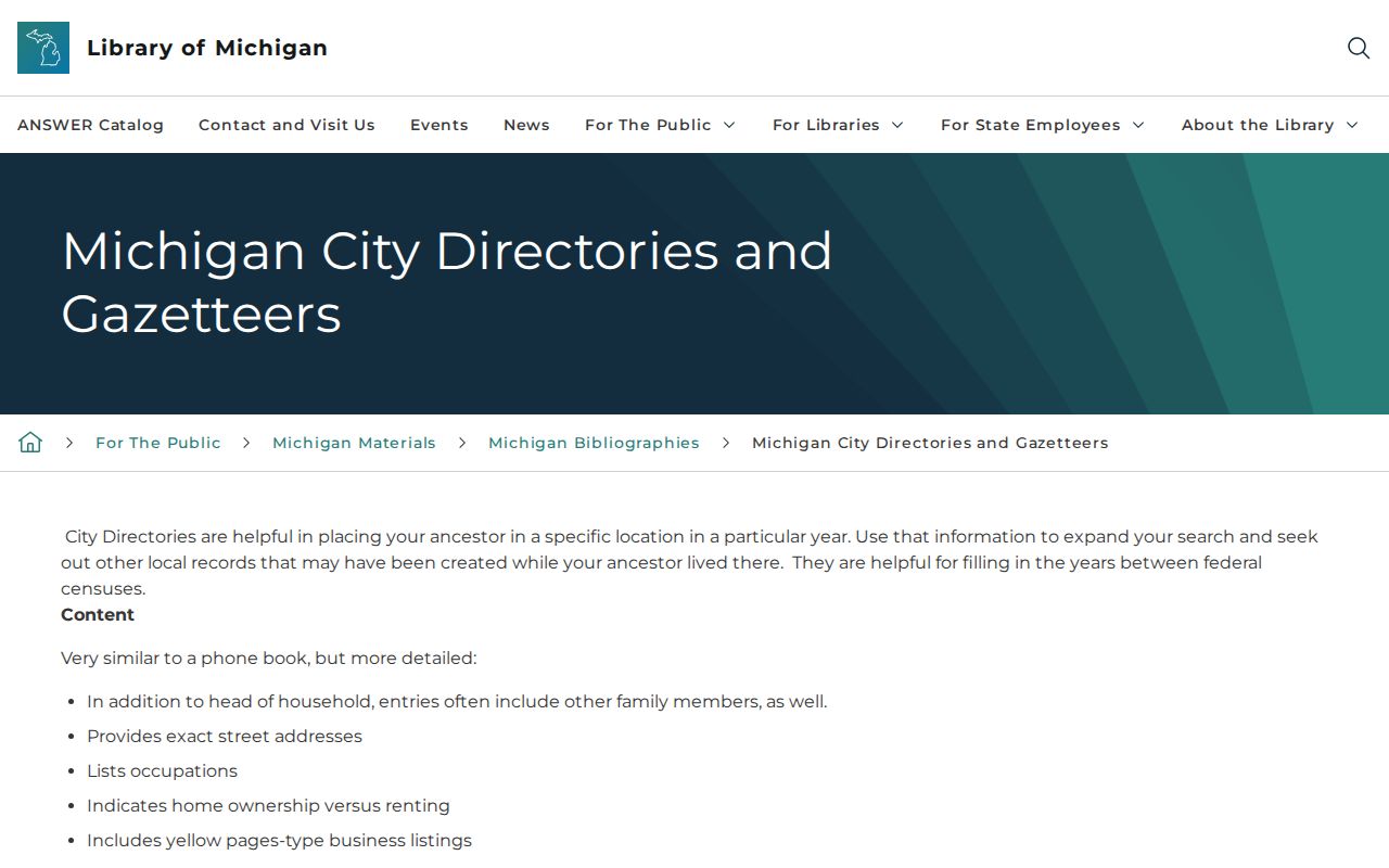 Adrian city directory Library of Michigan collection guide