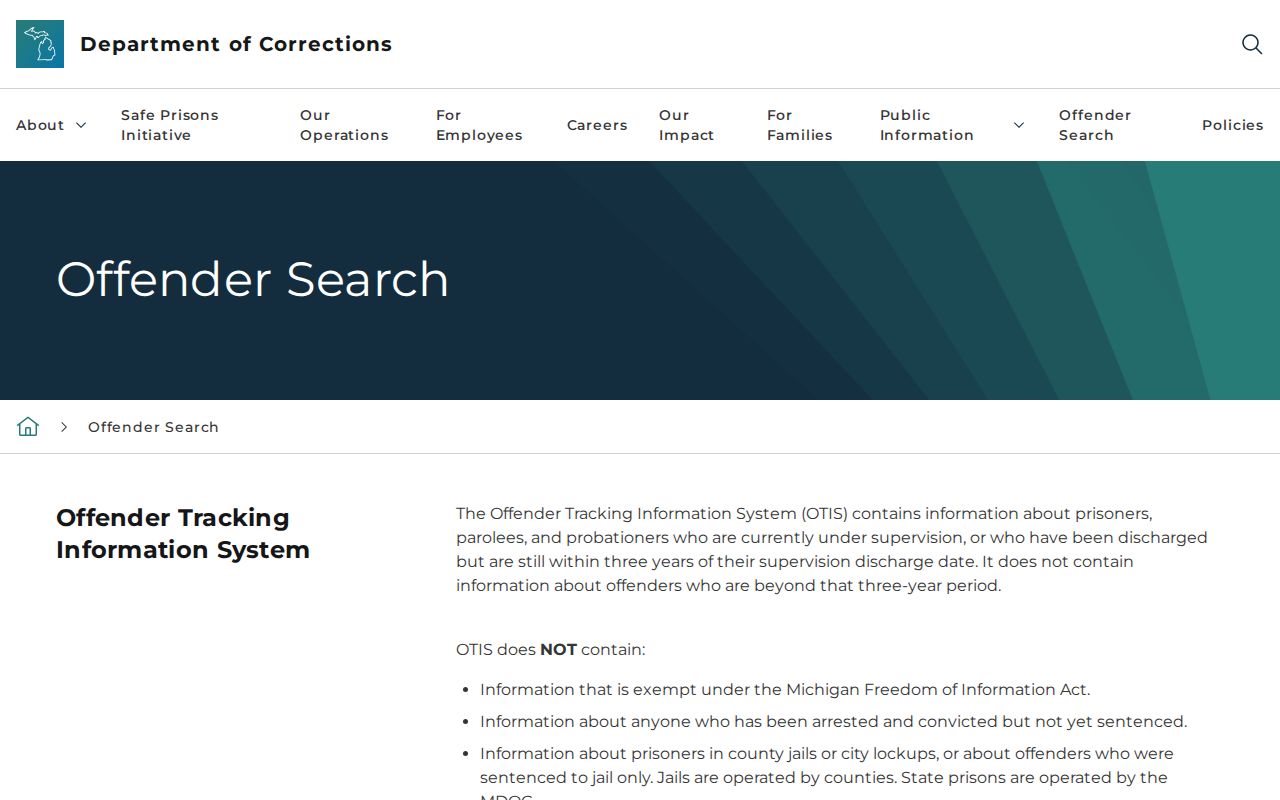 Adrian residents directory Michigan OTIS search screen